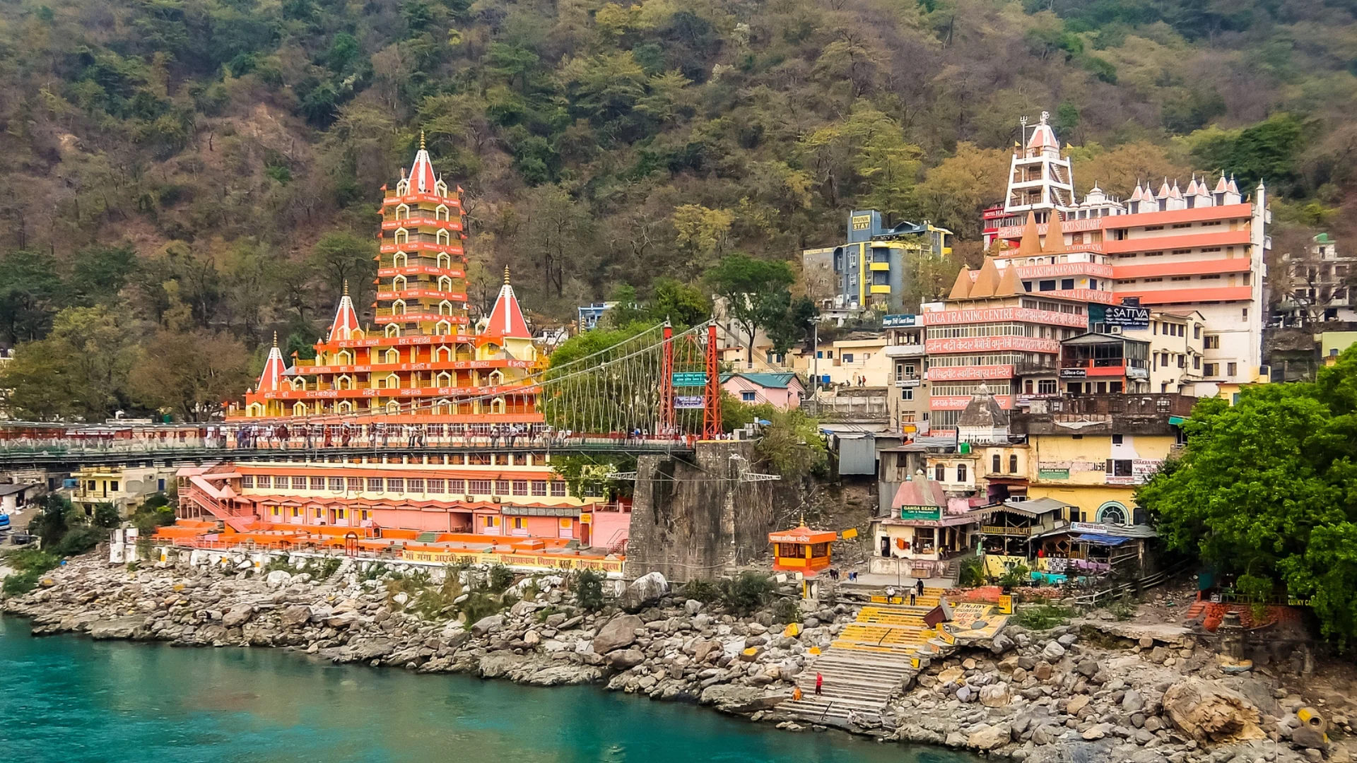 Rishikesh Laxman Jhula Ganga River Scenic View