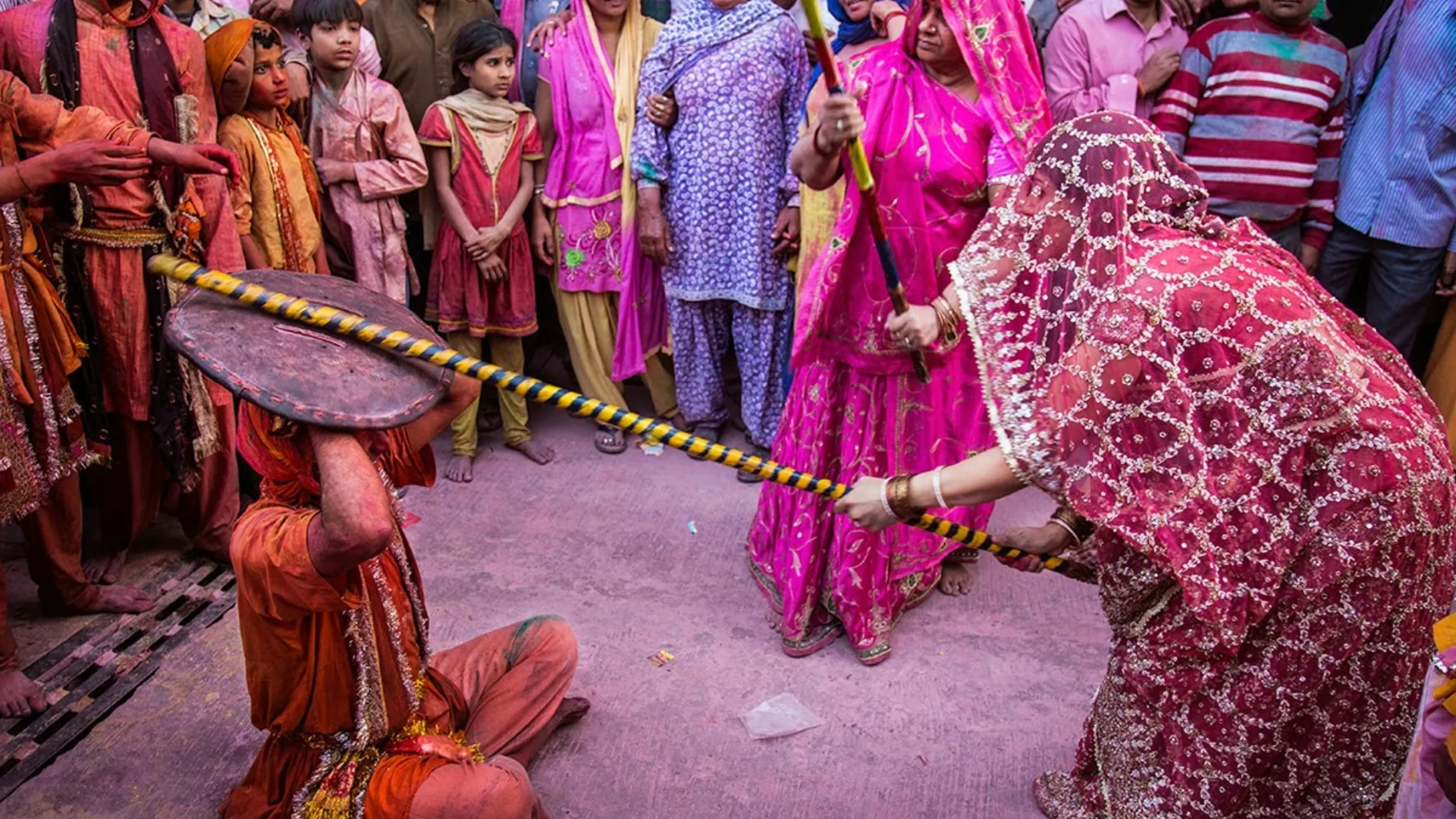 Clients during Holi tour